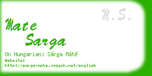 mate sarga business card