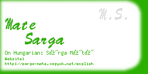 mate sarga business card